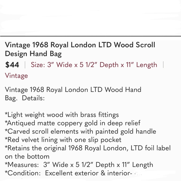 1968 ROYAL LONDON WOOD PURSE - Picture 7 of 7